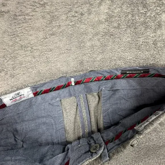 Mason's Men's Trousers Dress Pants Slim Fit 32x34 Gray Patterned Cotton Blend - Picture 4 of 12